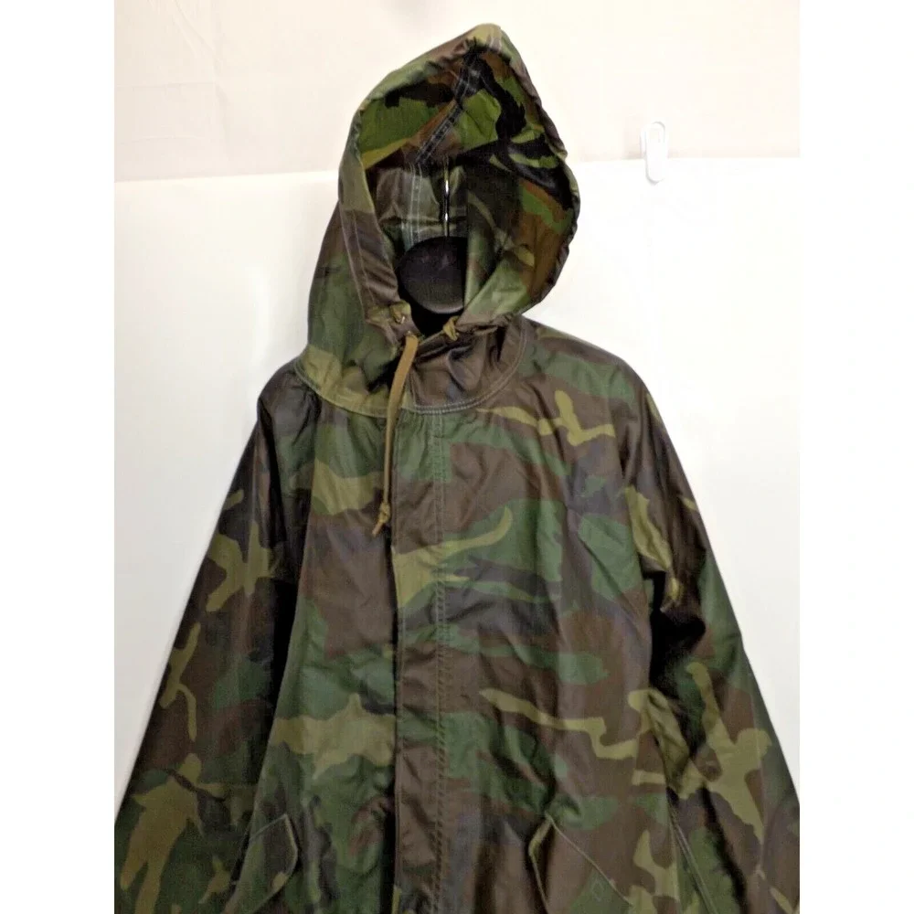 Vietnam Era Military Orc Indus.  Wet Weather Parka Rain Coat & Hood - Small-Med
